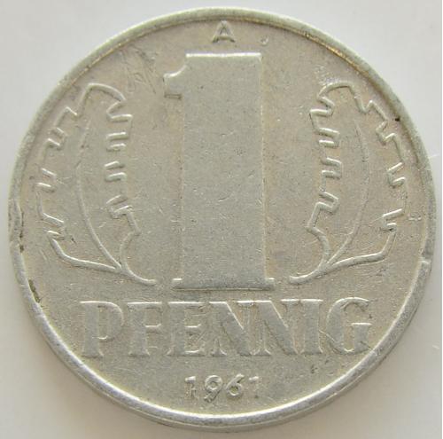 (А) Германия ГДР 1 пфенниг 1961