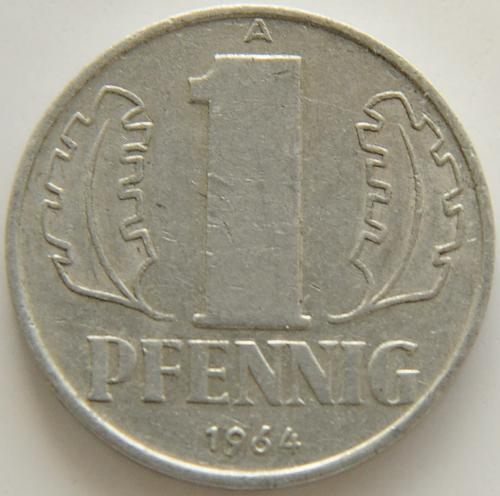 (А) Германия ГДР 1 пфенниг 1964
