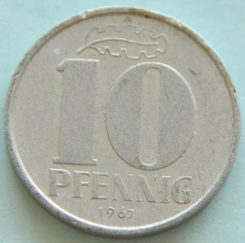 (А) Германия ГДР 10 пфеннигов 1967