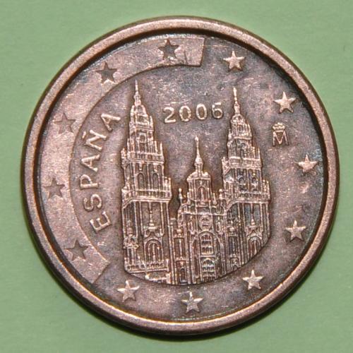 (А) Испания 1 евроцент 2006