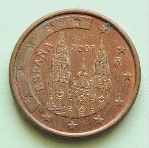 (А) Испания 1 евроцент 2007