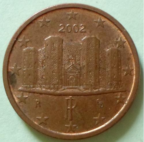(А) Италия 1 евроцент 2002