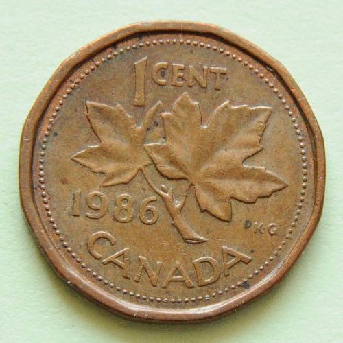 (А) Канада 1 цент 1986