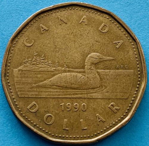 (А) Канада 1 доллар 1990