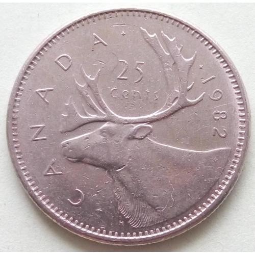 (А) Канада 25 центов 1982