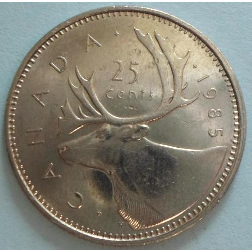 (А) Канада 25 центов 1985