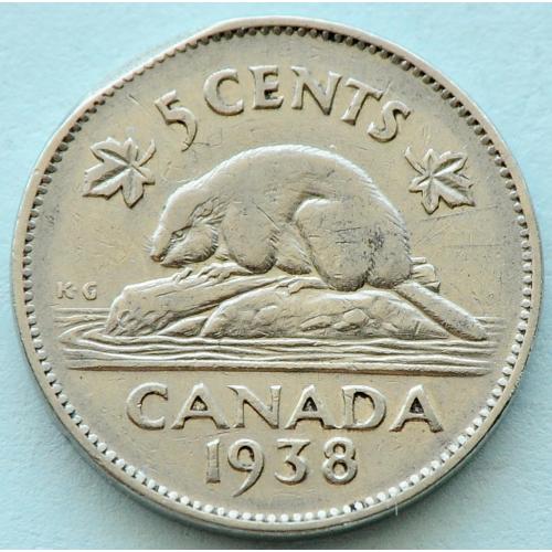 (А) Канада 5 центов 1938