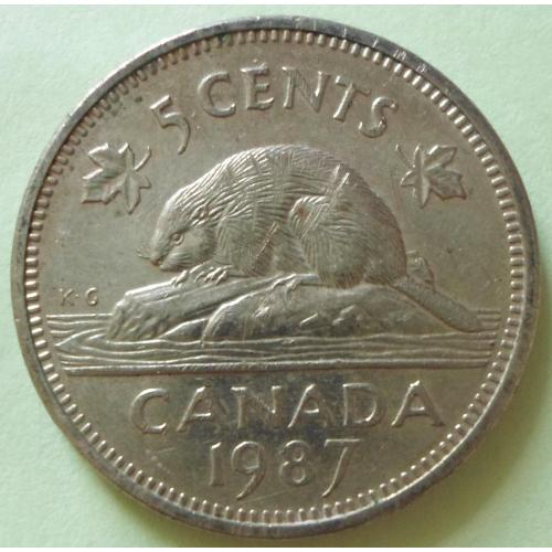 (А) Канада 5 центов 1987