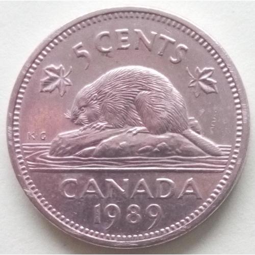 (А) Канада 5 центов 1989