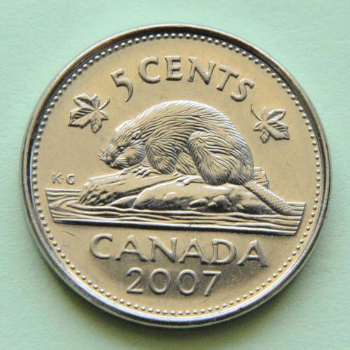 (А) Канада 5 центов 2007