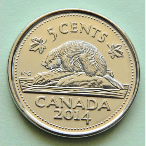 (А) Канада 5 центов 2014