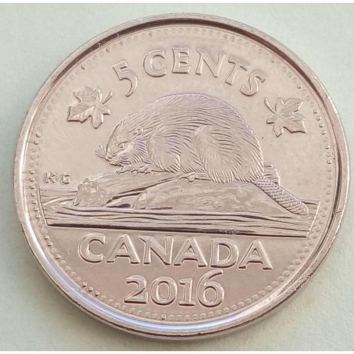 (А) Канада 5 центов 2016