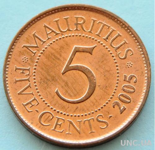 (А) Маврикий 5 центов 2005