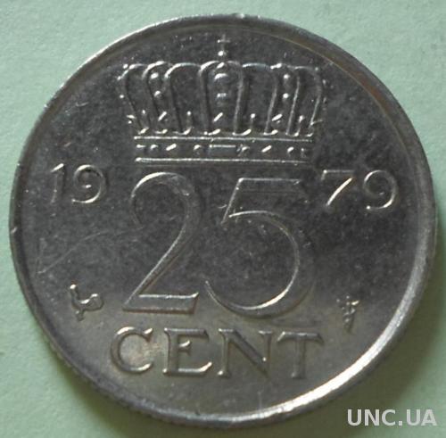 (А) Нидерланды 25 центов 1979
