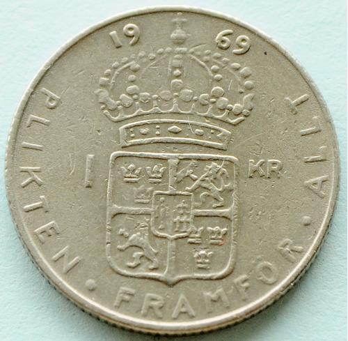 (А) Швеция 1 крона 1969