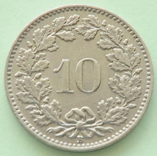(А) Швейцария 10 раппенов 1947