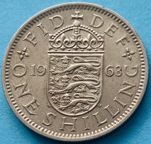 (А) Великобритания 1 шиллинг 1963 Английский герб