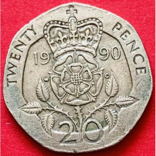 (А) Великобритания 20 пенсов 1990