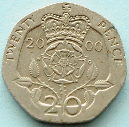 (А) Великобритания 20 пенсов 2000