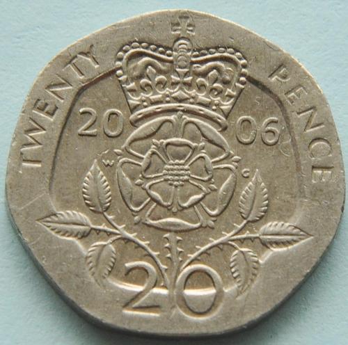 (А) Великобритания 20 пенсов 2006