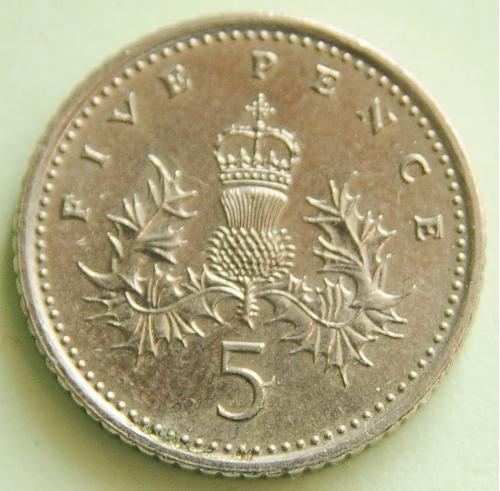 (А) Великобритания 5 пенсов 1992