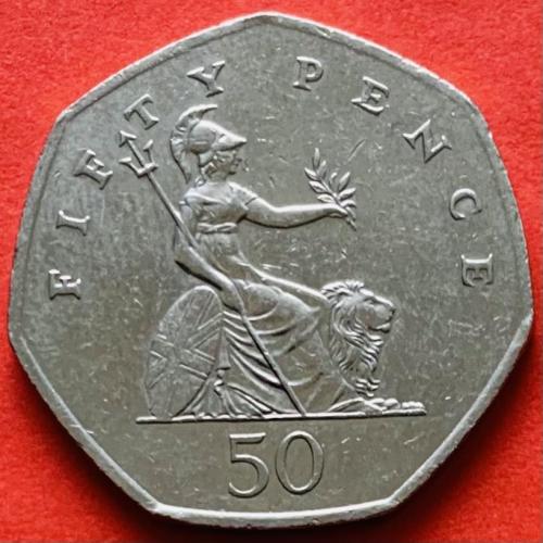 (А) Великобритания 50 пенсов 2008 -старый тип- Редкий