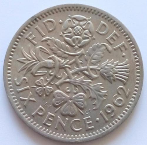 (А) Великобритания 6 пенсов 1962