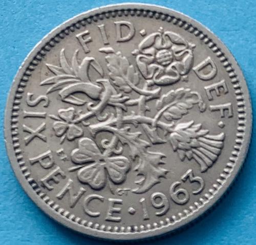 (А) Великобритания 6 пенсов 1963