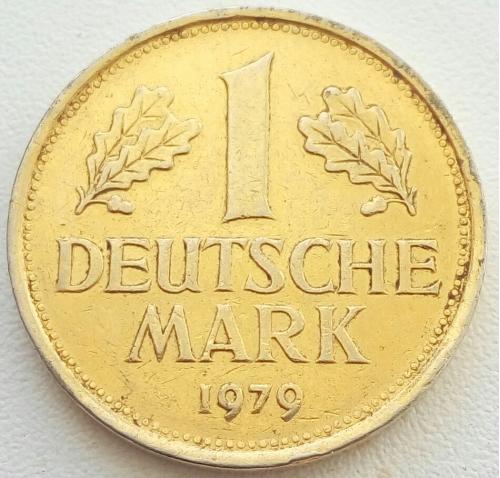 (К1) Германия 1 марка 1979 ''G'' Желтая