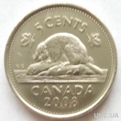 Канада 5 центов 2008