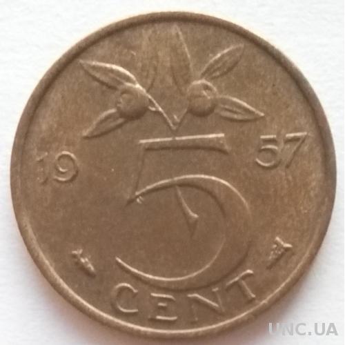 Нидерланды 5 центов 1957