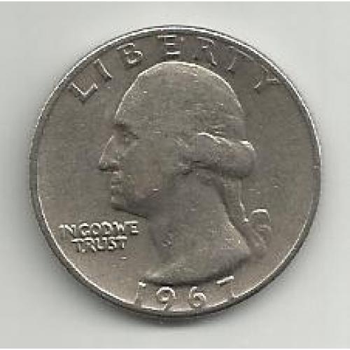 монета 1/4  доллара США  1967