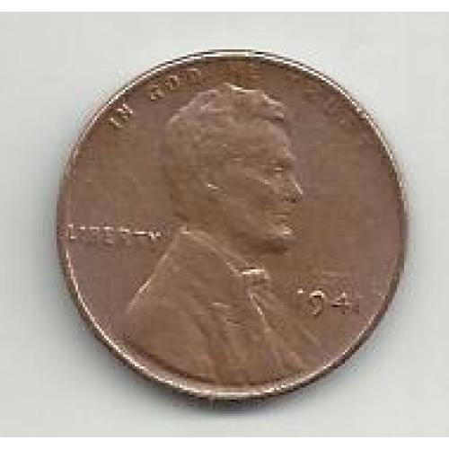монета 1 цент США  1941