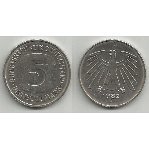 монеты Германии  1982 D   5 марок 