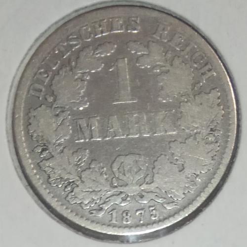 1 марка 1875 рік Німеччина Серебро