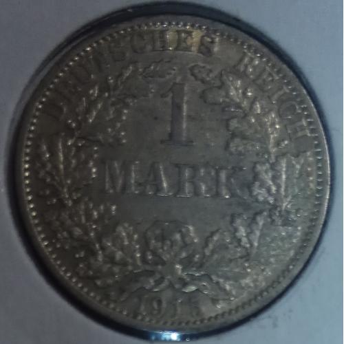 1 марка 1915 рік Німеччина Серебро