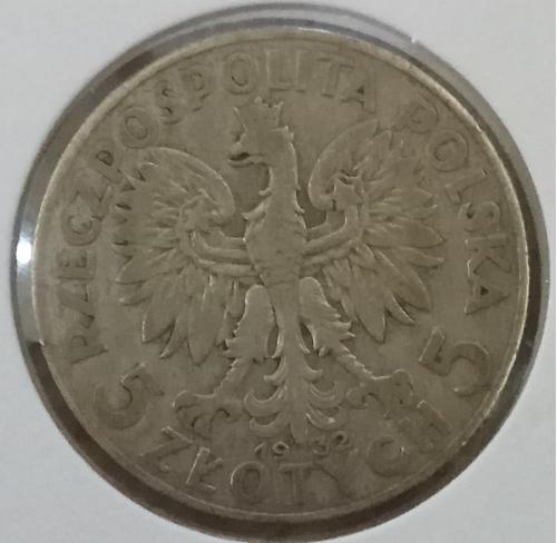 Польща 5 злотих, 1932 Серебро