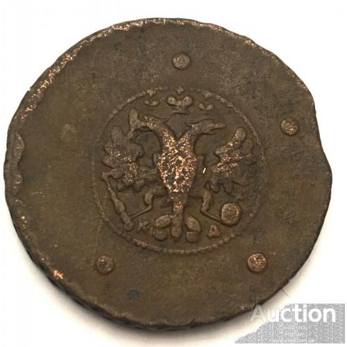 5 копеек 1727 года, КД - Биткин 302. Красный монетный двор.