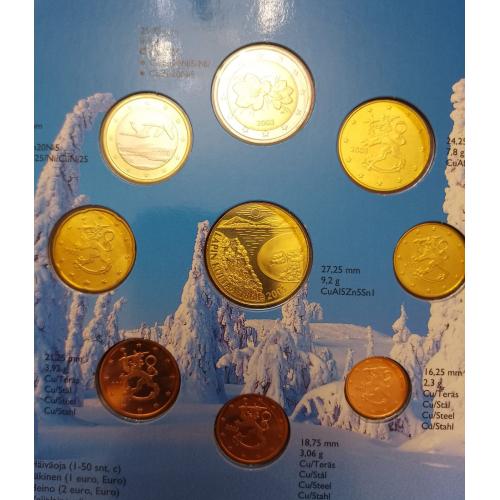 Годовой набор евро монет 2003 года Финляндия, в состоянии UNC.