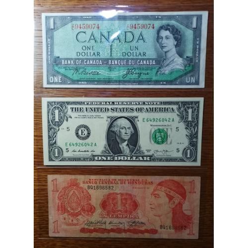 Подборка долларов Американского континента, в состоянии XF-UNC