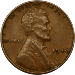 1  цент = пшеничний = 1940  США 