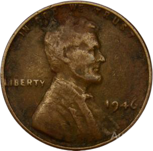 1  цент = пшеничний = 1946  США 