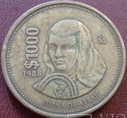 1000 песо 1988 МЕКСИКА