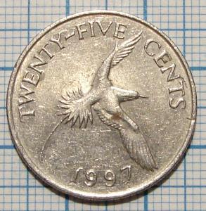 25 центів 1997 БЕРМУДИ