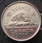 5 центів 2007 КАНАДА
