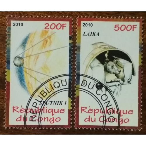 Конго Спутник-1 Лайка Незаконные марки 2010