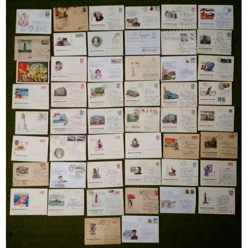 Конверты почтовые карточки разные 50 штук 1963-2011