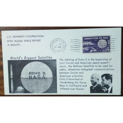 США Д.Ф.Кеннеди сотрудничество в Космосе Эхо-2 1964