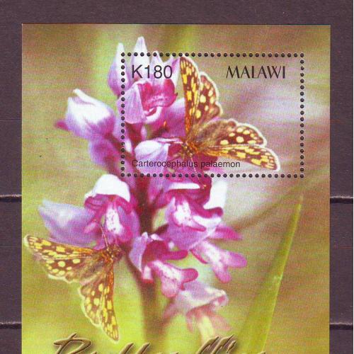Малави**. 2003г. Бабочки, цветы