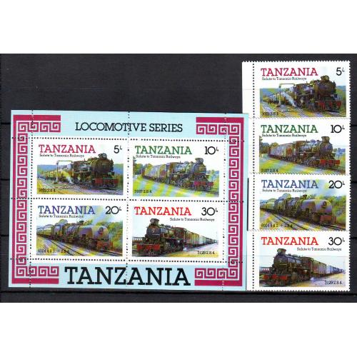 Танзания**. 1985г. Паровозы